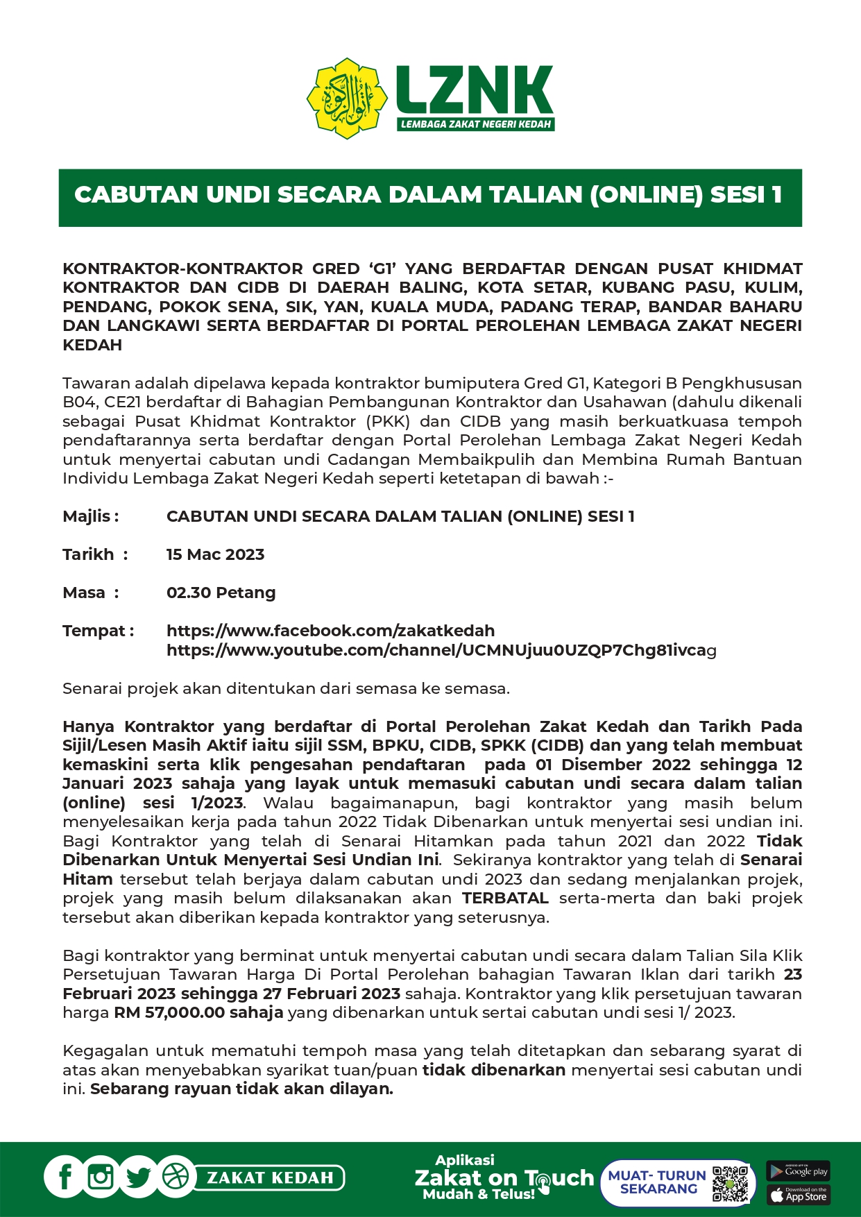 Tender / Sebutharga (Jabatan Negeri) – Portal Rasmi Kerajaan Negeri Kedah